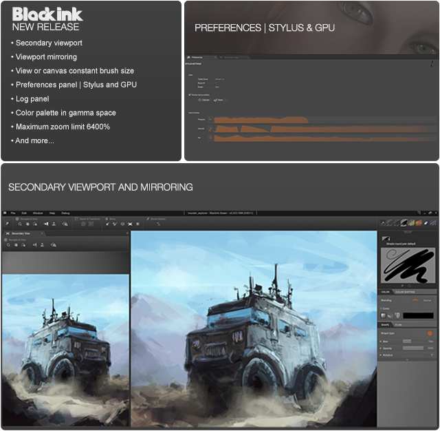 Black Ink 0.225 - Features list